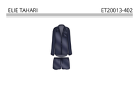 TAHARI 2PC NAVY SILK SHORT SET, $5.00