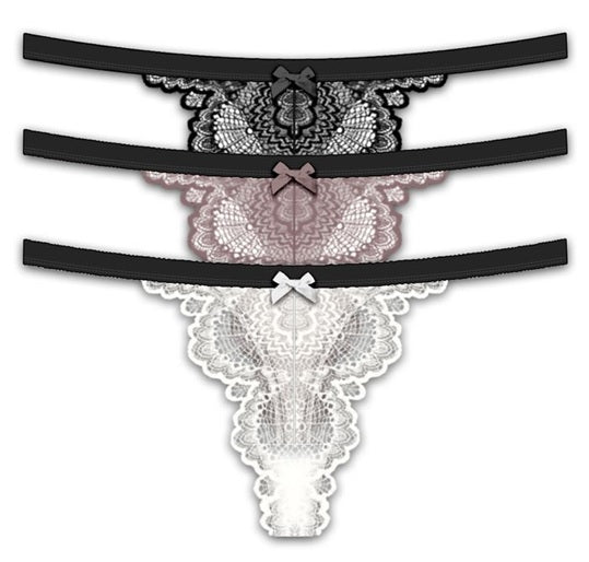 FRENCH AFFAIR 3 PACK LADIES LACE UNDERWEAR,$ 2.50 A PACK