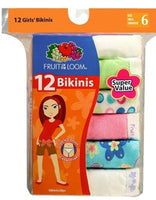 12 PACK GIRLS BIKINI PANTY, $ 6.00 a Pack