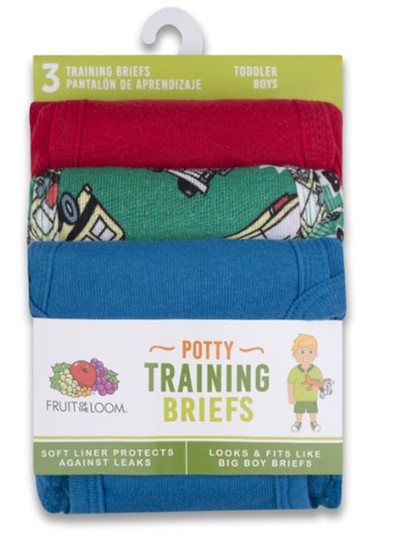 3 PACK FRUIT OF THE LOOM TODDLER TRAINING BRIEFS, $3.00 a Pack