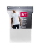 5 PACK BVD 1 ST Q  MEN WHITE CREW NECK, $10.00 A PACK