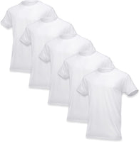 5 PACK BVD 1 ST Q  MEN WHITE CREW NECK, $10.00 A PACK