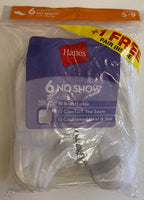 7 PACK HANES 1ST Q WOMEN NO SHOW WHITE SOCKS, $3.00 A PACK