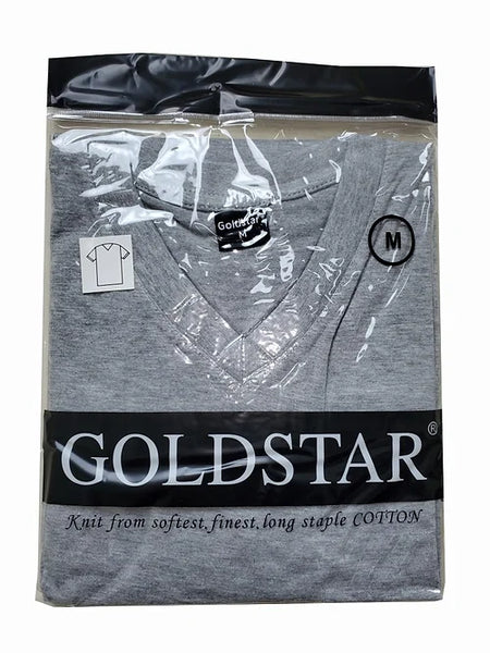 GOLD STAR GRAY V- NECK, $3.00