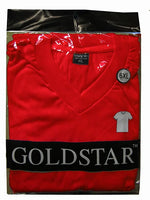 GOLD STAR RED V- NECK, $3.00